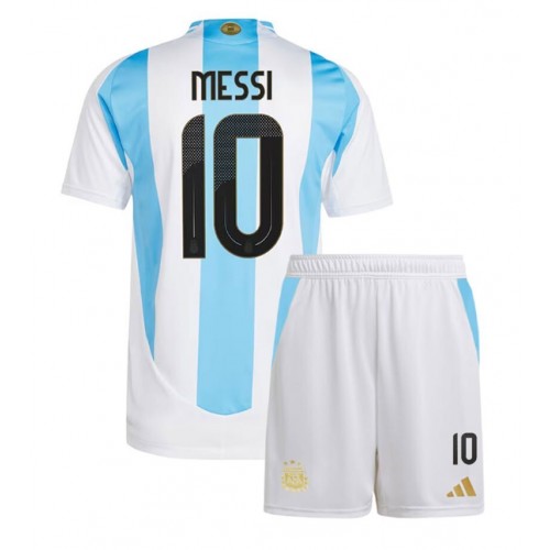 Dres Argentina Lionel Messi #10 Domaci za djecu Copa America 2024 Kratak Rukav (+ kratke hlače)